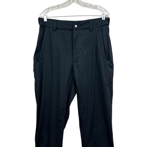 Sun Mountain Mens Rain Wear Pants Stretch Adjustable Zip Hem Pockets Black Sz L‎ - Picture 2 of 7